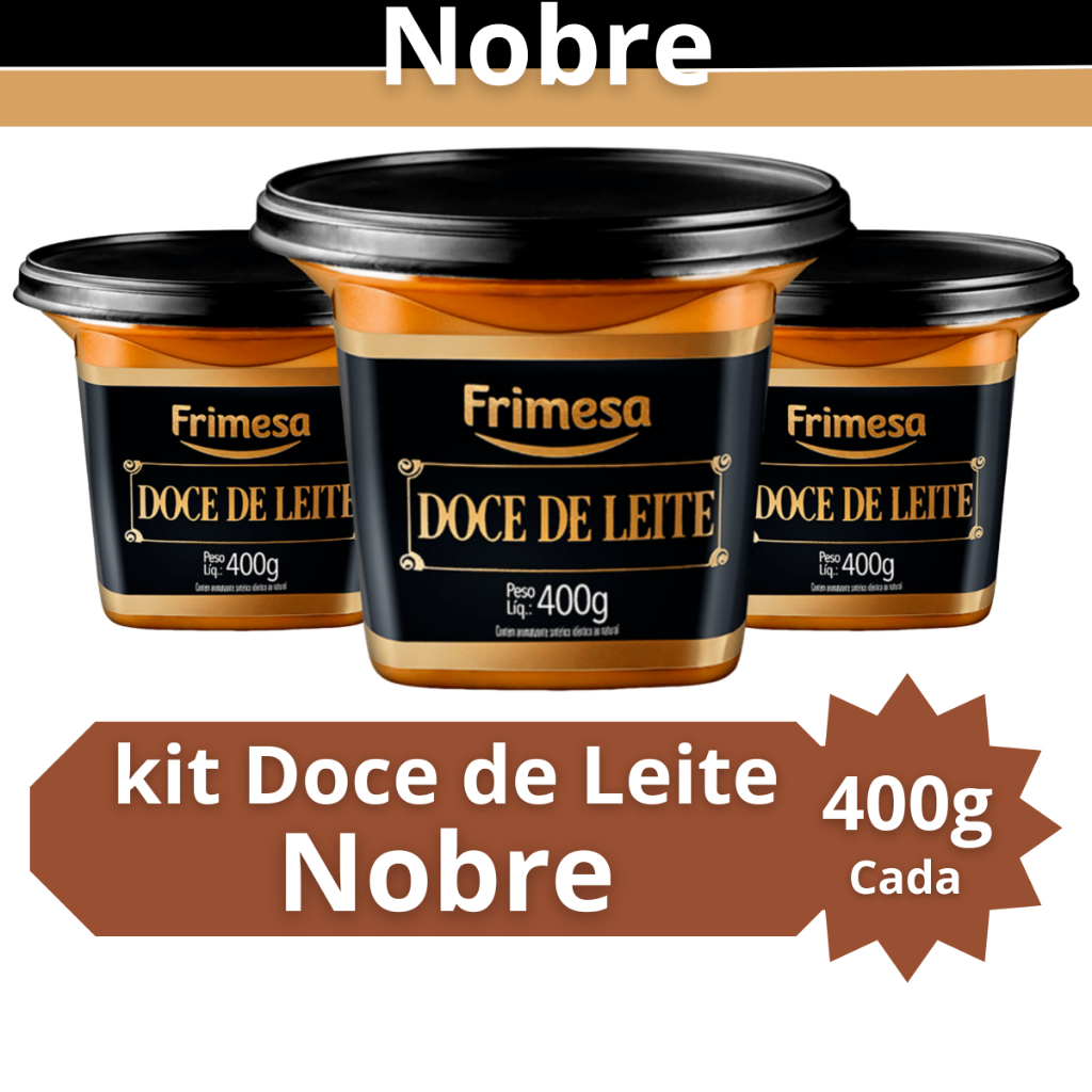 Doce de Leite Nobre Frimesa 400g Sem Glúten Kit com 3 Unidades em Oferta na Shopee