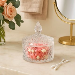 Kit 08 Bomboniere de Vidro Decorativa 120ml com Tampa – Multiuso para Doces, Velas ou Lembrancinha em Oferta na Shopee