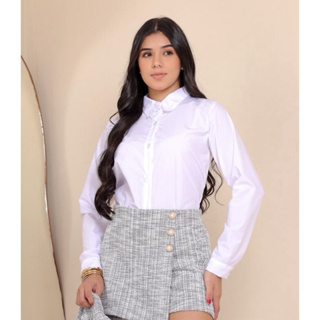 Camisa Social Infantil menina Juvenil mabga longa Alfaiataria em Oferta na Shopee