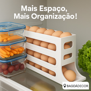 Organizador Porta Ovos Em Plástico Compacto Funcional | Conservação e Praticidade Para Cozinha em Oferta na Shopee