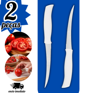 Faca de Tomate 5" Legumes Frutas Lâmina de Aço Inox Cabo Plástico p/ Casa Cozinha Restaurante Bar em Oferta na Shopee