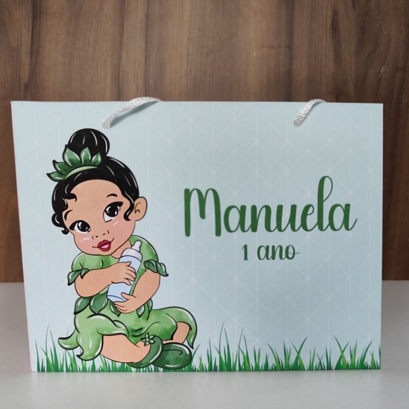 Sacolinha Personalizada princesa Tiana baby - Pegue e Monte - Princesa e o sapo