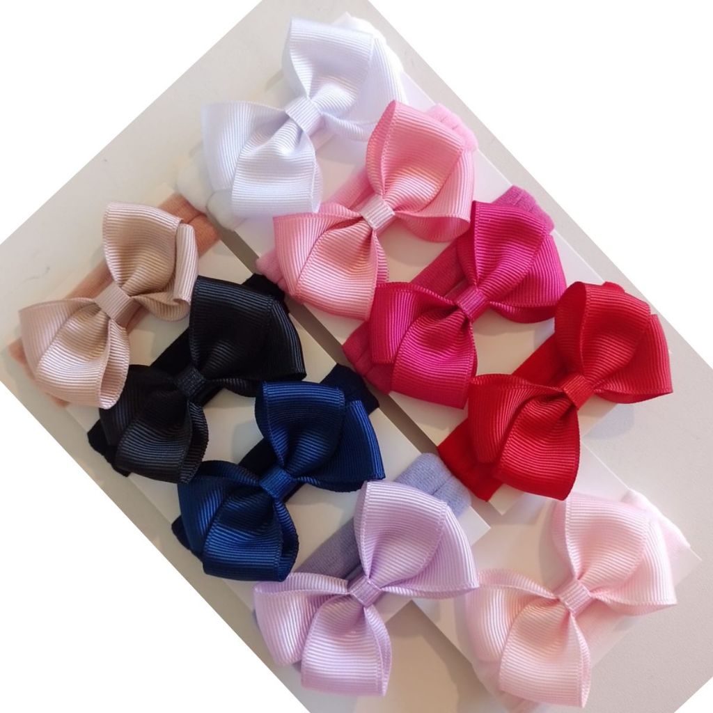 Kit 9 Faixinhas Laços Cruzados Infantil para Bebê na Meia de Seda em Oferta na Shopee