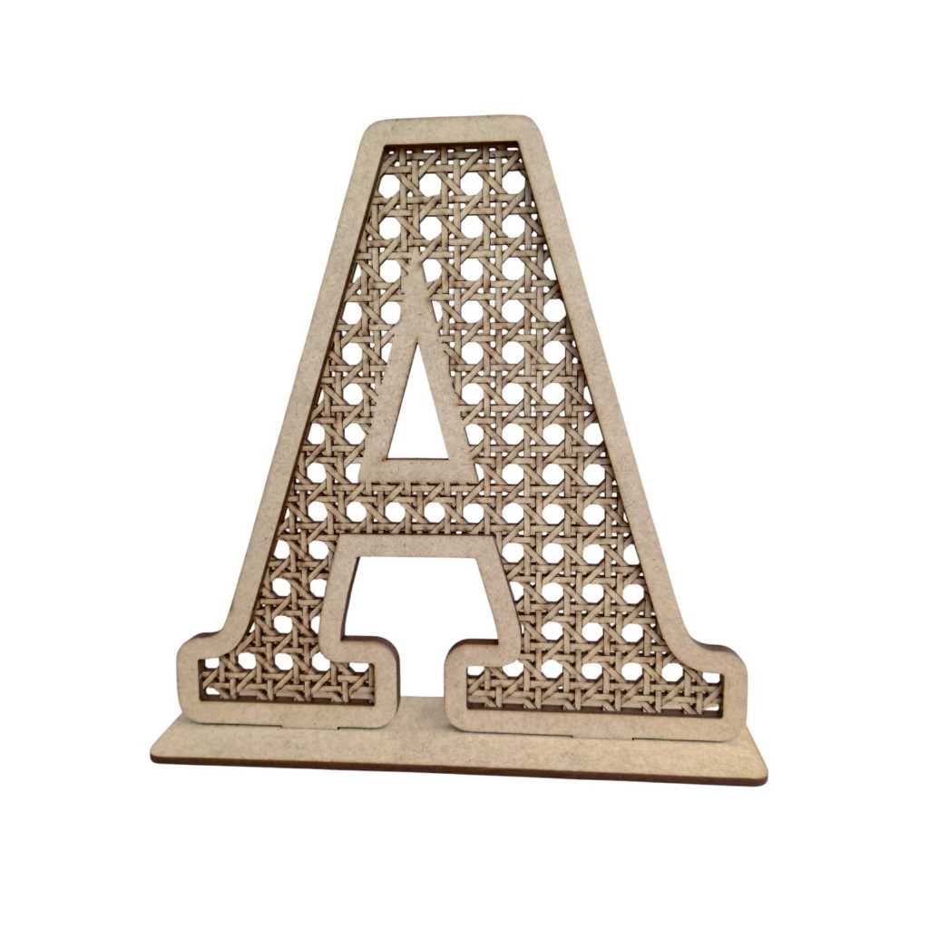 Letra Palha Indiana Mdf 3mm Cru  ( Altura 15cm - Largura variável conforme a letra)