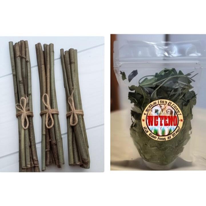 Kit Galhos de Amoreira + Folhas de Amoreira Desidratadas