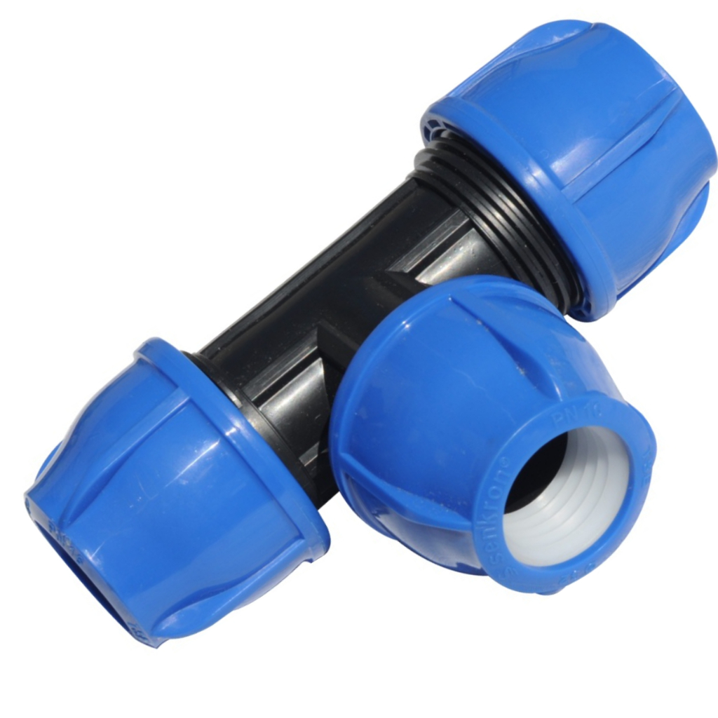 Kit 5un Tee De Compressão Pead 40mm Kit 10un kit 20un Conexão Água Irrigação Polietileno