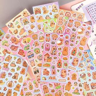 Kit 3-10 Folhas Adesivos Holográficos Capivara Bloquinho Laser Capivara Com Brilho Fofos Estilos aleatórios em Oferta na Shopee