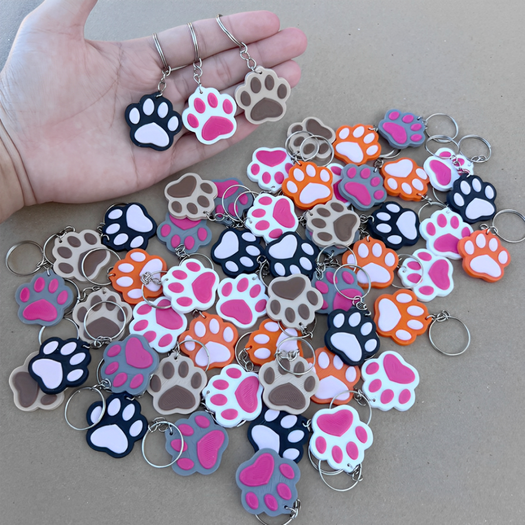 Kit 10/50 Chaveiros Patinhas de Gatos Cachorros Brindes Veterinária Festa Aniversário Lembrancinha