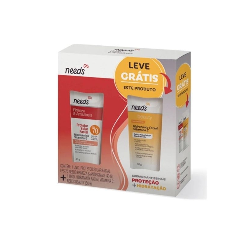 Kit Facial Needs Protetor Solar FPS 70 40g + Hidratante 50g