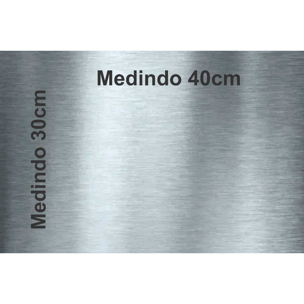 Placa Chapa Aço Inox 304 40x30cm 0,8mm Escovado Sem Gravação Lisa