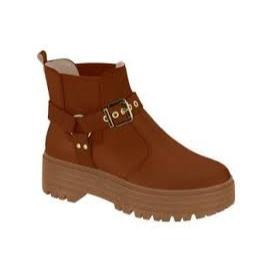 Bota Coturno Cano Baixo Feminina Moleca Salto Baixo Tratorado Conforto
