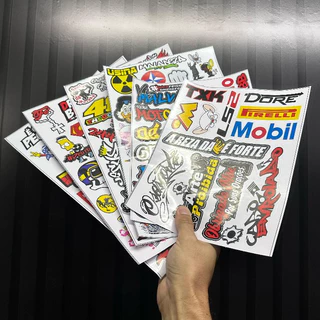 KIT 110 ADESIVOS GRANDES VINIL VARIADOS CARRO MOTO CAMINHÃO BIKE- STICKERS DIVERSOS 6 CARTELAS