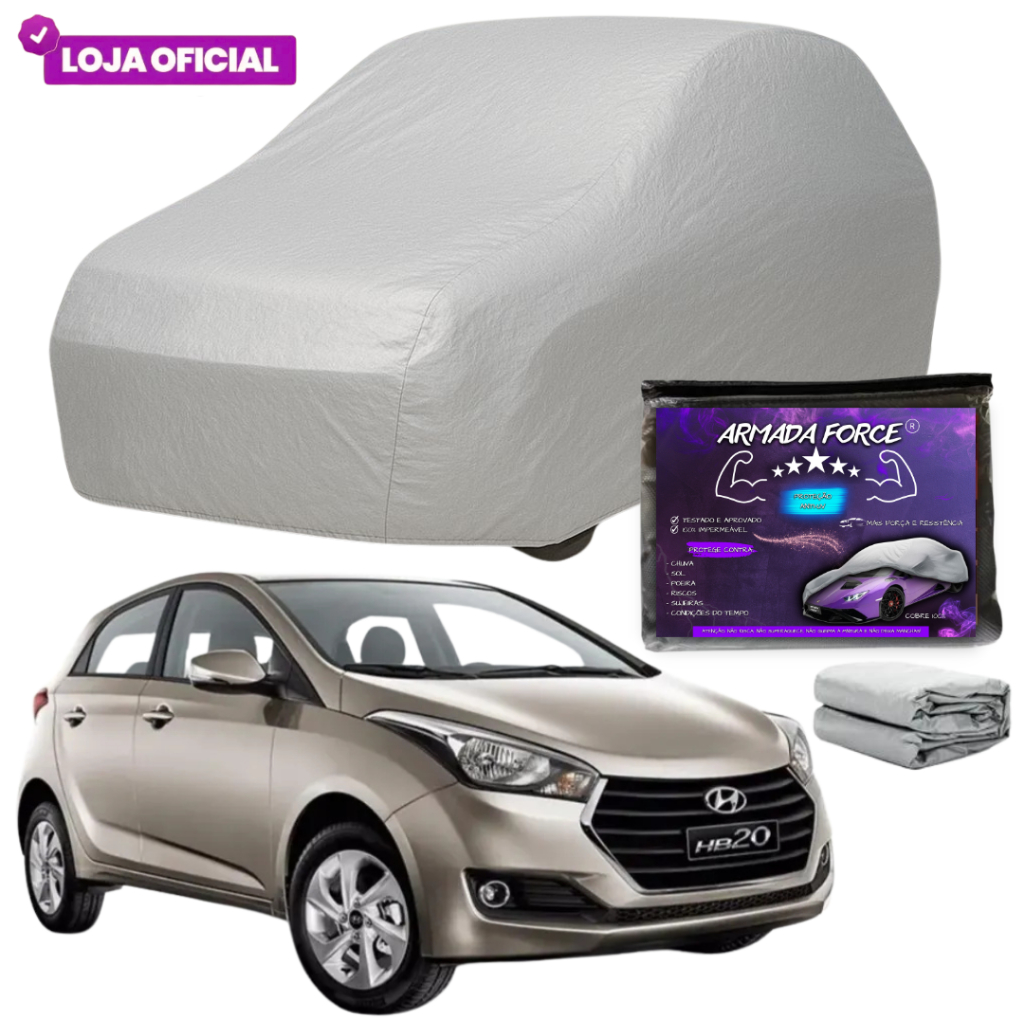 Capa Cobrir Carro Hyundai Hb20 Hatch Sem Forro Impermeável ARMADA FORCE Protege Sol Chuva Anti-UV em Oferta na Shopee