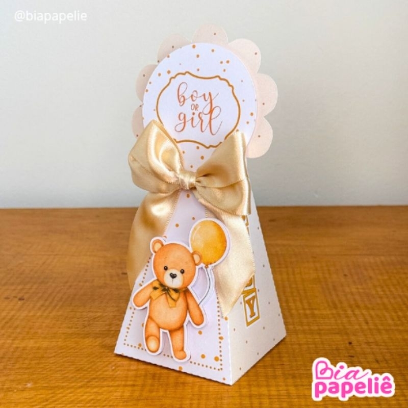 kit festa personalizado chá de bebê ursinho - caixinhas personalizadas para lembrancinhas - chá revelação - Decoração