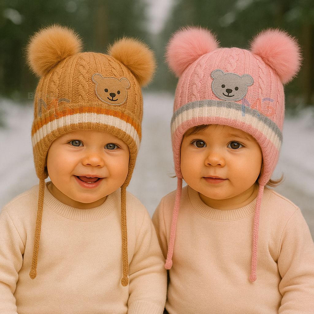 Gorro Touca Infantil Menino Menina Quente Inverno Fashion Com Pompom 2-5 anos em Oferta na Shopee