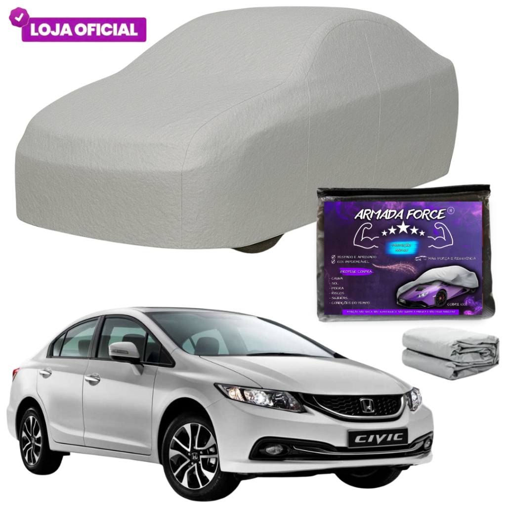 Capa Cobrir Carro Honda Civic Armada Force 100% Impermeável S/F Protege Sol Chuva Poeira Anti-UV em Oferta na Shopee