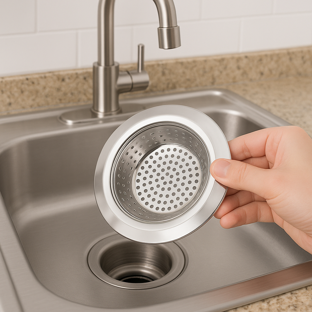 Ralinho de Pia 9cm ou 11,5cm Aço Inox Original – Antientupimento para Cozinha, Tanque e Lavatório