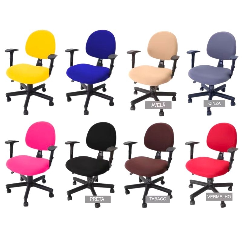 kit 03 Capa para cadeira de Escritório Giratória Universal em Oferta na Shopee