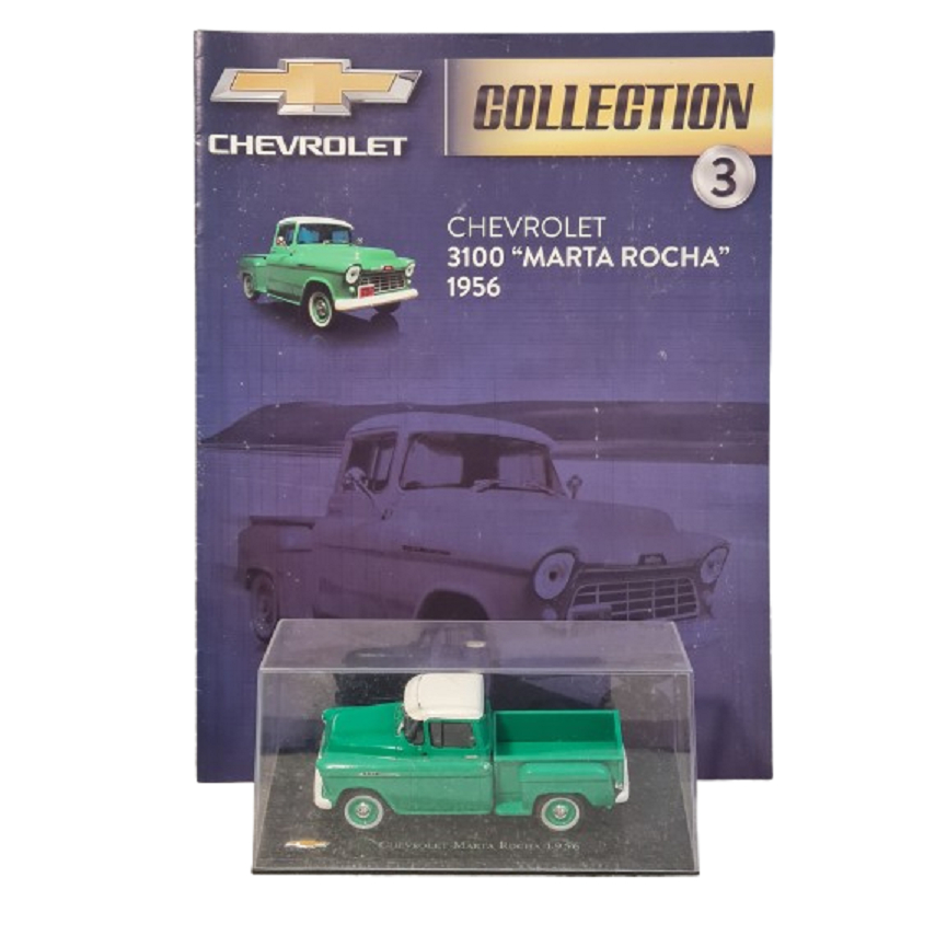 1956 PICKUP MARTA ROCHA SEM RETROVISOR L/ MOTORISTA CHEVROLET COLLECTION SALVAT 1:43