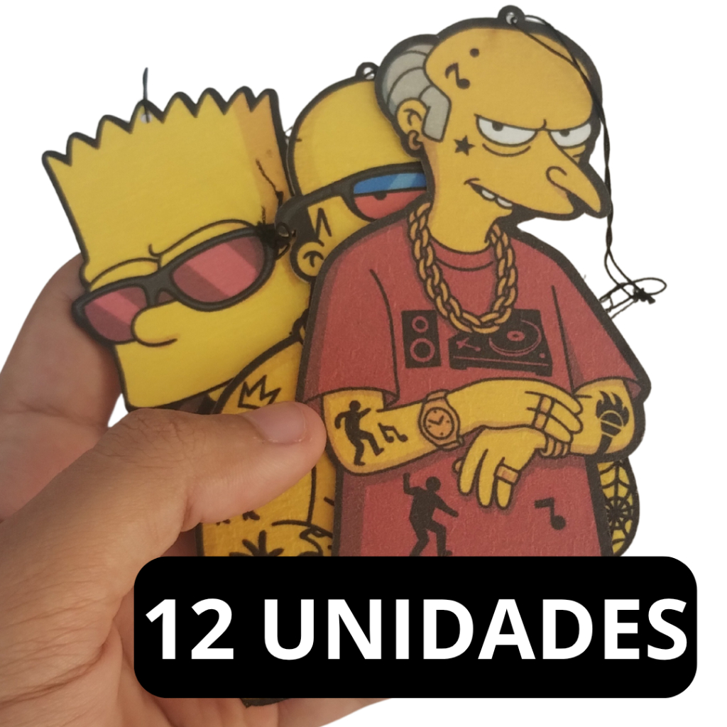 12 UNIDADES Cheirinho de Carro Simpsons Bart e Homer Kit Aromatizante de carro 4/8/12
