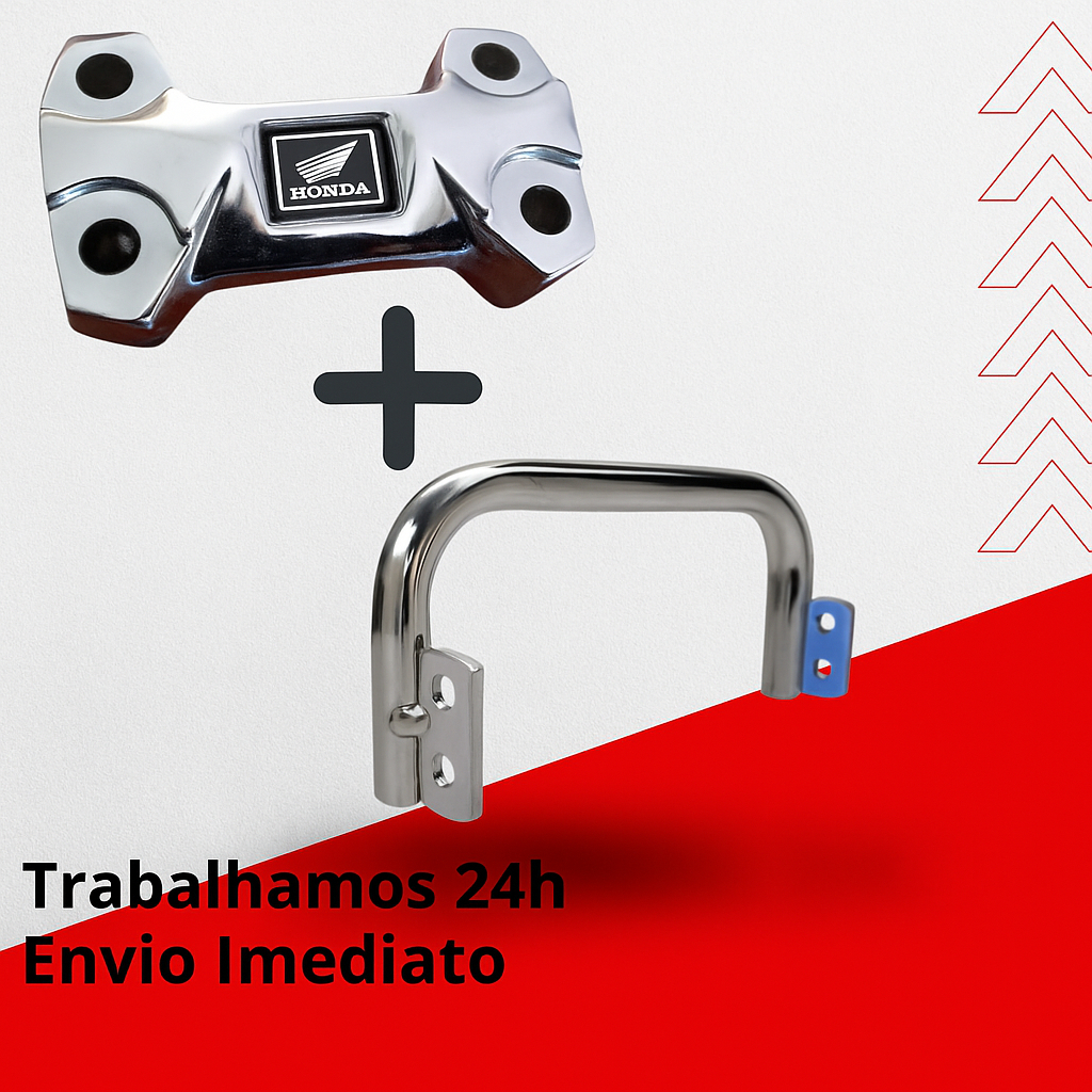 Cadeado Guidão Mesa Mesinha Mancal- Barra Estabilizadora Cromada - Titan Fan Start Cg Cargo 150/160 - MODELO 2025