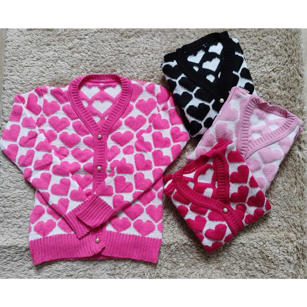 Cardigan de tricô coração