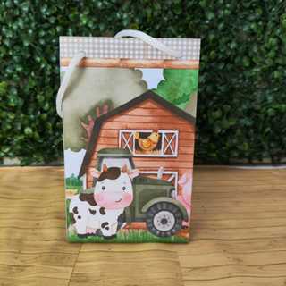 Sacolinha Surpresa Personalizada Lembrancinha Fazendinha Verde e Bege PEGUE E MONTE em Oferta na Shopee