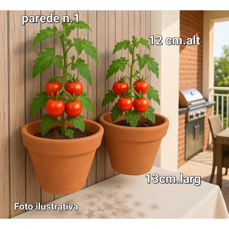 Vaso de Barro de Parede 12x13 - Decore e Plante