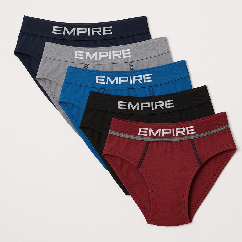 Kit 5 Cuecas Slip Algodão Forro de Algodão Adulto