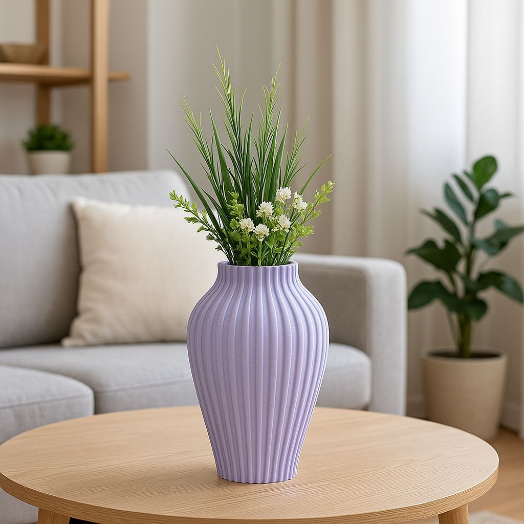 Vaso Decorativo 20cm Estilo Moderno em PLA | Impressão 3D Sustentável para Sala e Escritório em Oferta na Shopee
