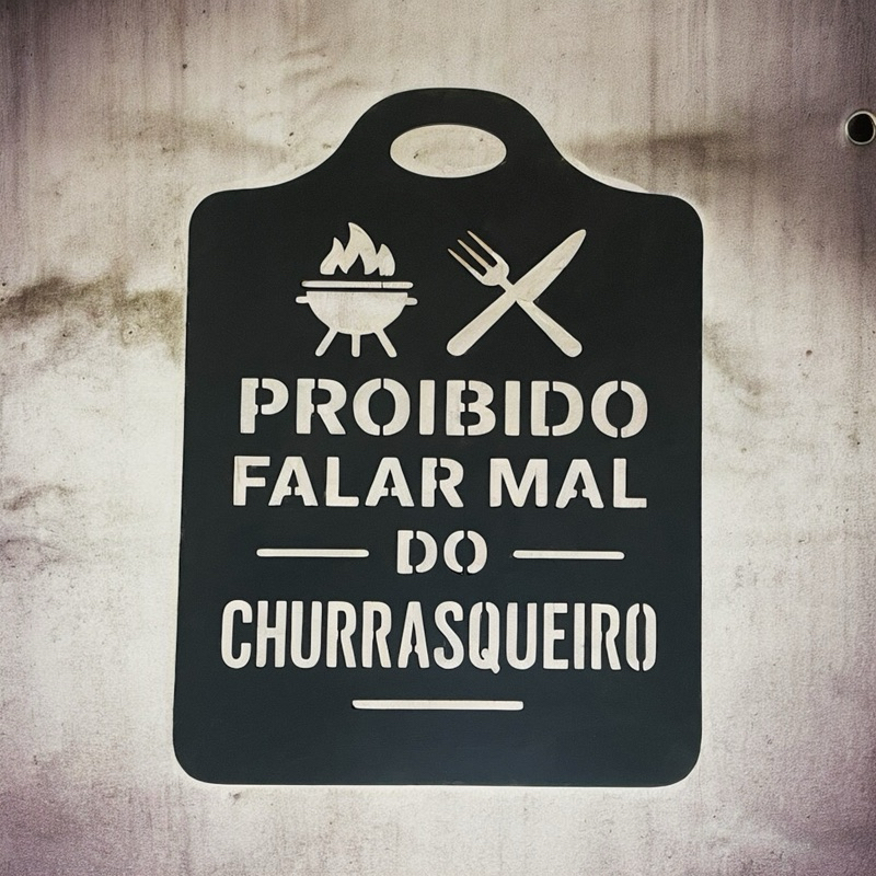 placa de churrasco decoração já vai com fita dupla face