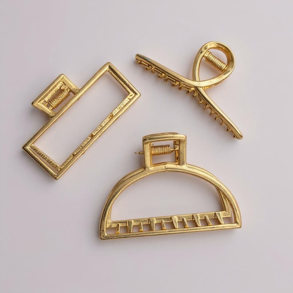 KIT 3 peças Piranha P média Dourada de metal vários modelos blogueira !!Envio Rápido-