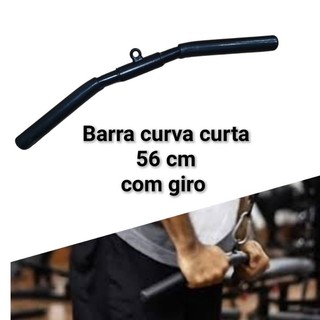 Puxador barra curva curto 56 cm com giro bíceps tríceps musculação