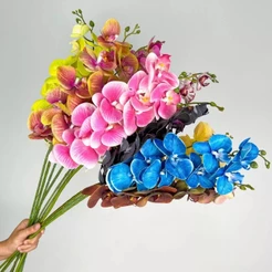 Orquídea Silicone 3d Toque Real Haste Para Decorações Sofisticadas, Arranjos, Casamento - BH802393