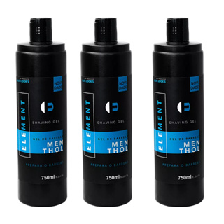Kit 3 Shaving Gel Para Barbear Mentol Refrescante Element Alfa Looks 750ml em Oferta na Shopee