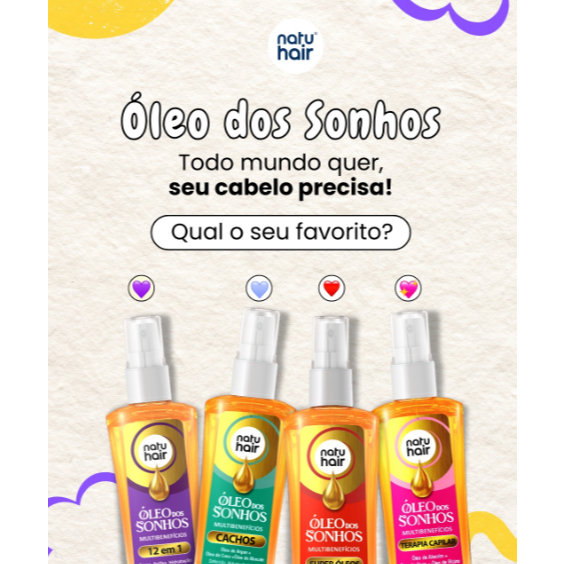 Natuhair Óleo dos Sonhos 60 ML em Oferta na Shopee