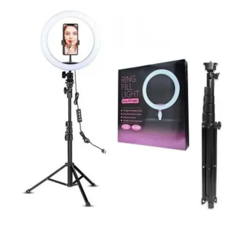 Super Ring Light Led 10 Polegadas 26Cm Com Tripé 2M