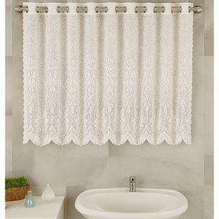 Cortina de banheiro renda vitrô  1,30m x 0,60m em Oferta na Shopee
