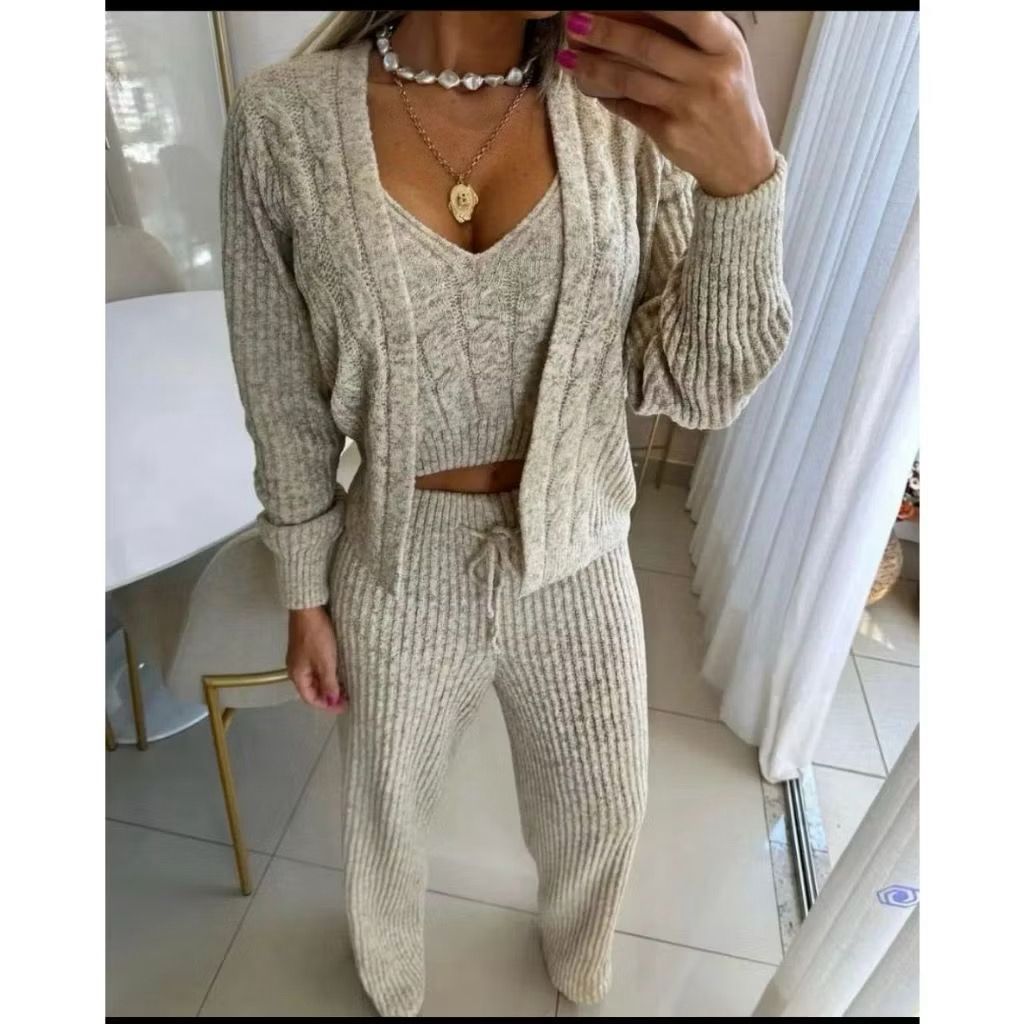 Conjunto Trijunto Feminino Inverno Tricot Mousse 3 Peças Elegante Mousse Premiun em Oferta na Shopee