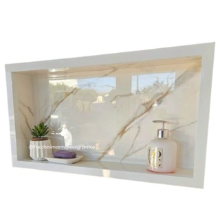 Nicho de Porcelanato 60x30cm para Banheiro | Embutir na Parede | Porta Shampoo | Envio Imediato em Oferta na Shopee