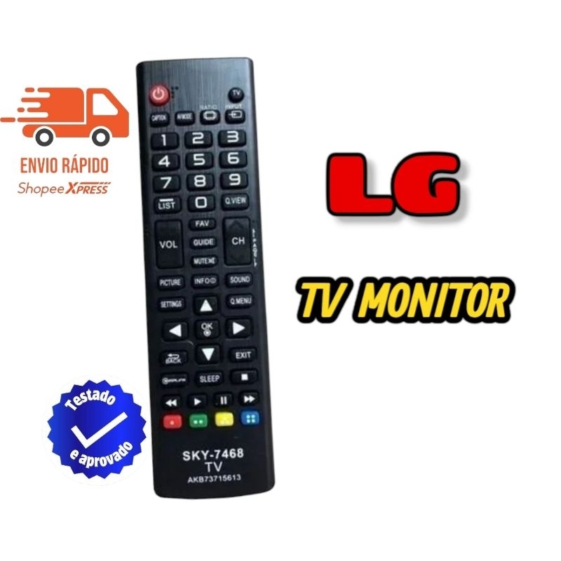 Controle Remoto Compativel Tv Monitor LG 22MA33N  24MN33N  29LN300B FBG-7468 em Oferta na Shopee