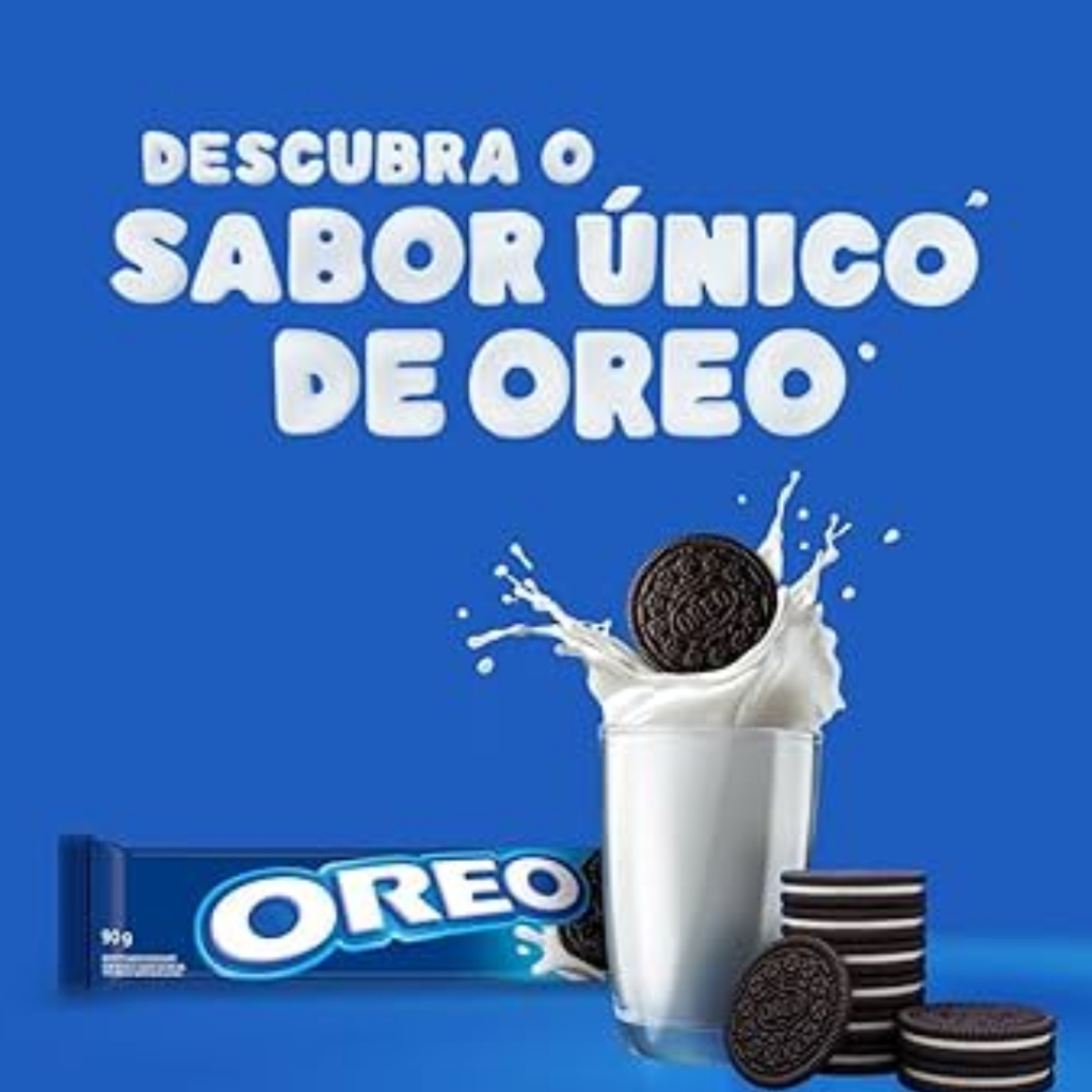 Biscoito Recheado Mini Oreo Chocolate e Sabor Baunilha - Caixa C/16 Unidades 18g