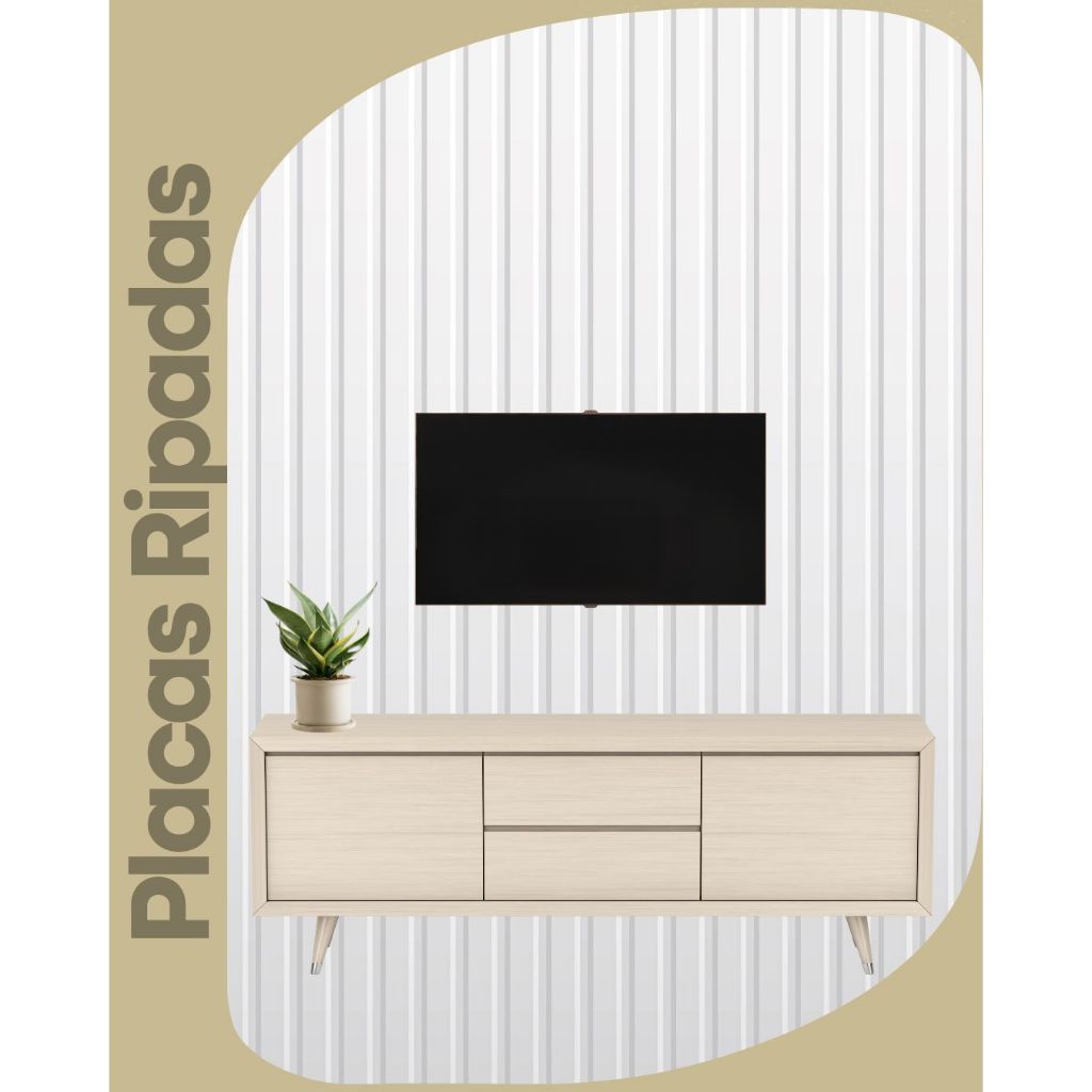 Kit 10 Até 200 Placas Painel Ripado Premium Autocolante Decorativa MDF 45x10 Casa Parede Luxo Quarto em Oferta na Shopee