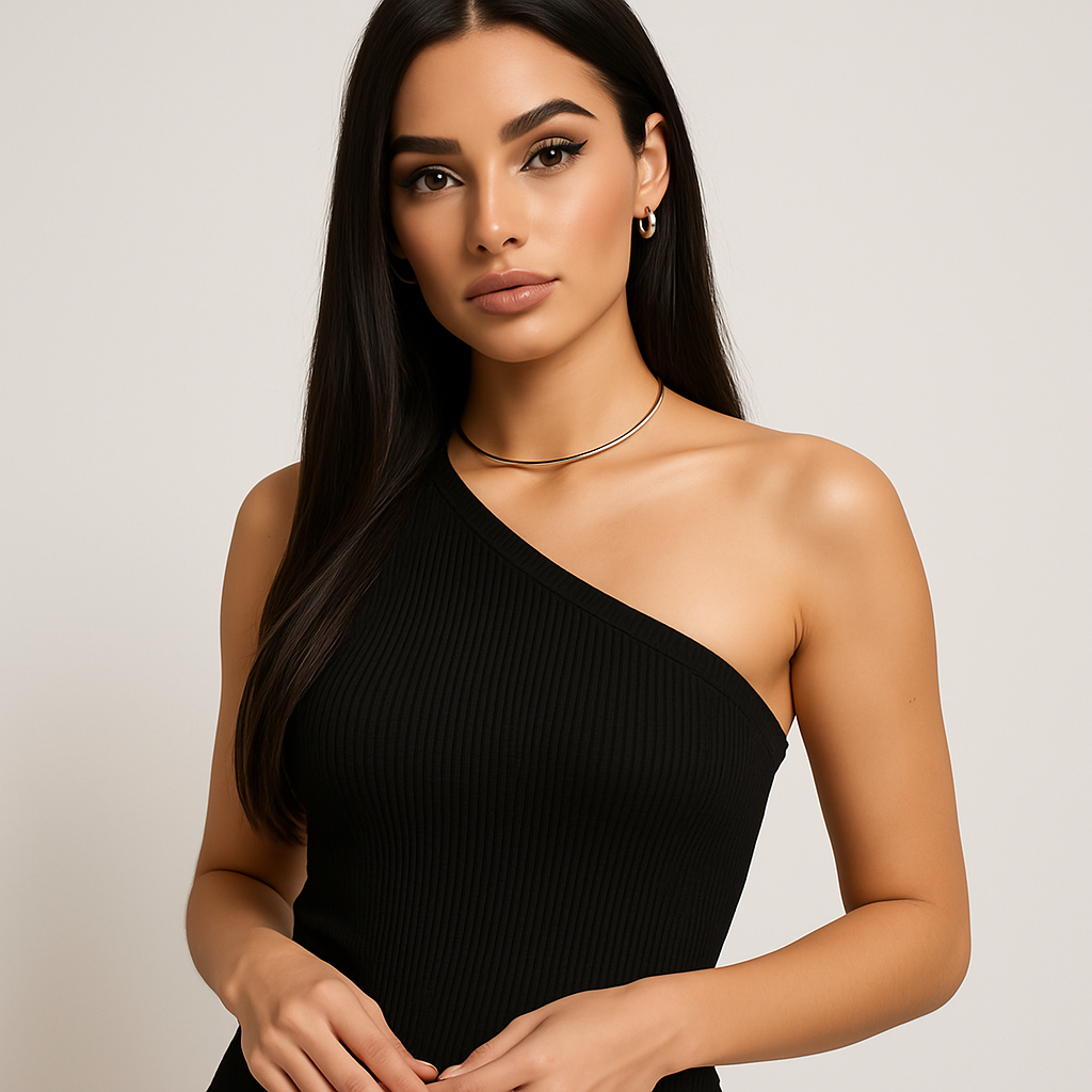 Blusa Feminina Regatinha Manga Nula Ribana Canelada Tendência Balada Blogueira