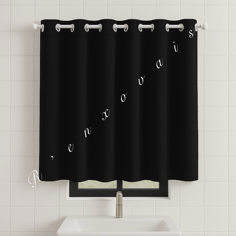 Cortina Para Vitro De Banheiro 0,90x0,80 Tecido Blackout Com Ilhós em Oferta na Shopee