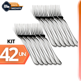 Kit 42 Garfos Talheres para Refeição Talher em Aço Inox Garfo profissional