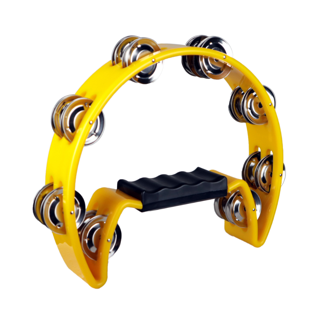 Pandeiro Meia Lua Pandeirola AMARELO 16 Platinelas Inox - Luen Cod. 40070AM