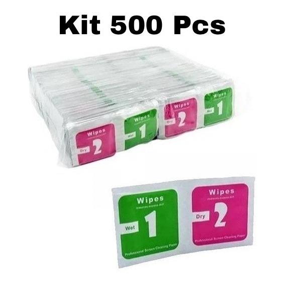 Kit 500 Limpa tela Limpeza Películas Celular Sachê Paninho Pano Relógio em Oferta na Shopee