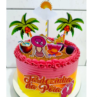 TOPO DE BOLO TARDEZINHA, PERSONALIZADO COM NOME E IDADE. em Oferta na Shopee