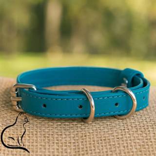 Coleia Azul para Gatos Couro Legítimo Artesanal Homemade Linda Delicada Luxo em Oferta na Shopee
